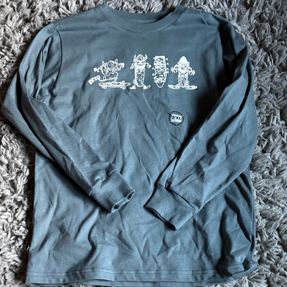 Vans- Kids Sk8 Posse Cotton Graphic Long Sleeve Tee